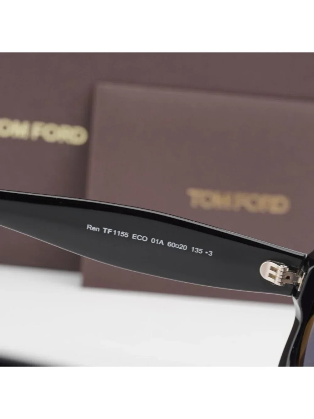 Tom Ford Ren FT1155 01A Square Sunglasses - Black / Smoke